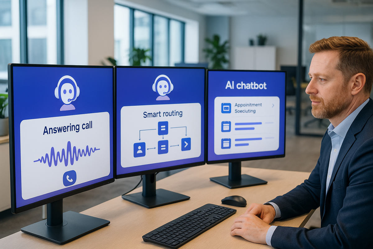 Diagram showing how AI automation streamlines SMB communication workflow Ireland