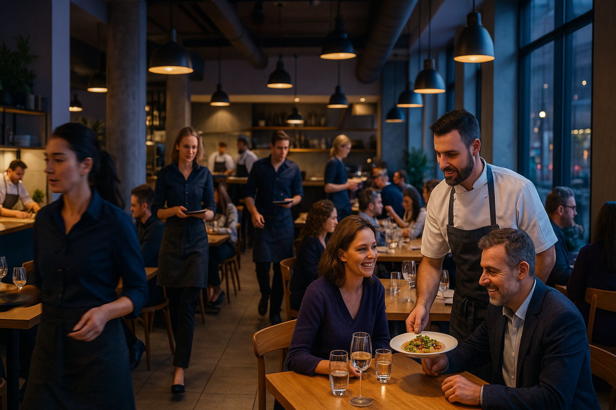 Irish restaurant staff using AI ordering system