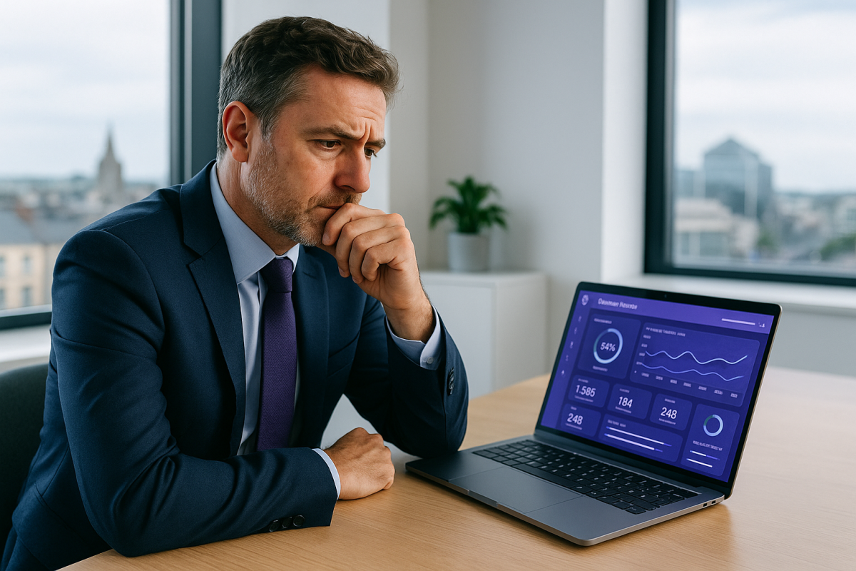 AI customer service chatbot assisting Irish SMB client